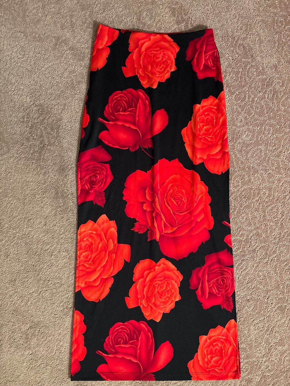 Girl’s Only Red/Black Floral Maxi Skirt